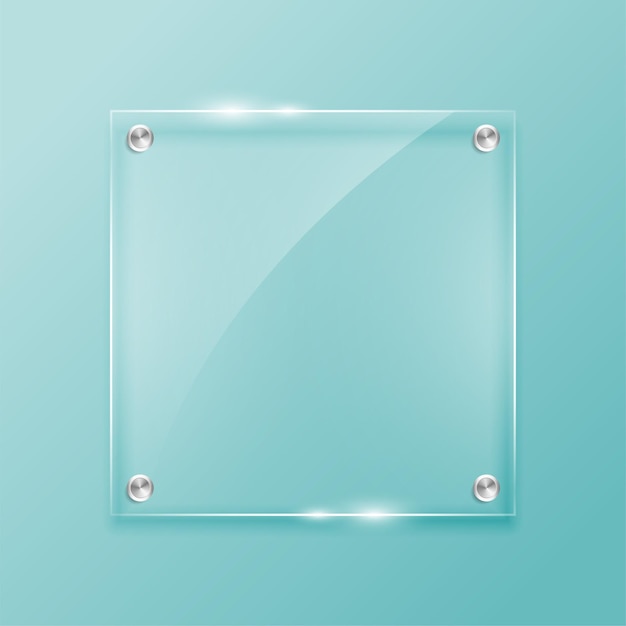 Gratis vector glinsterende acryl glas frame achtergrond in vierkante frame