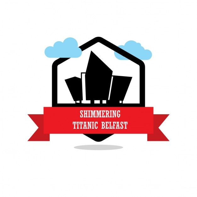 Glinsterende label titanic belfast ribbon