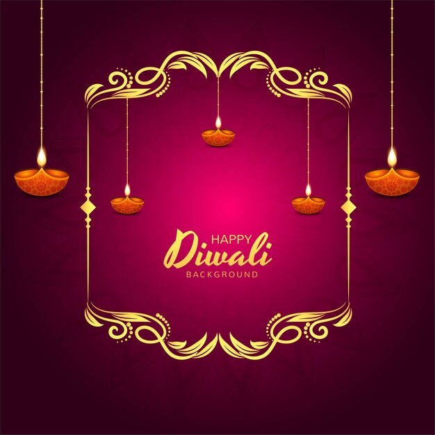 Glinsterende religieuze diwali festival mooie lampen achtergrond
