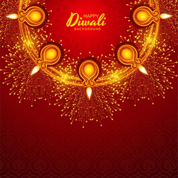 Gratis vector glinsterende religieuze diwali festival mooie lampen achtergrond