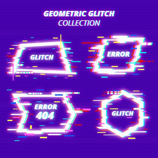 Gratis vector glith geometrische vormverzameling