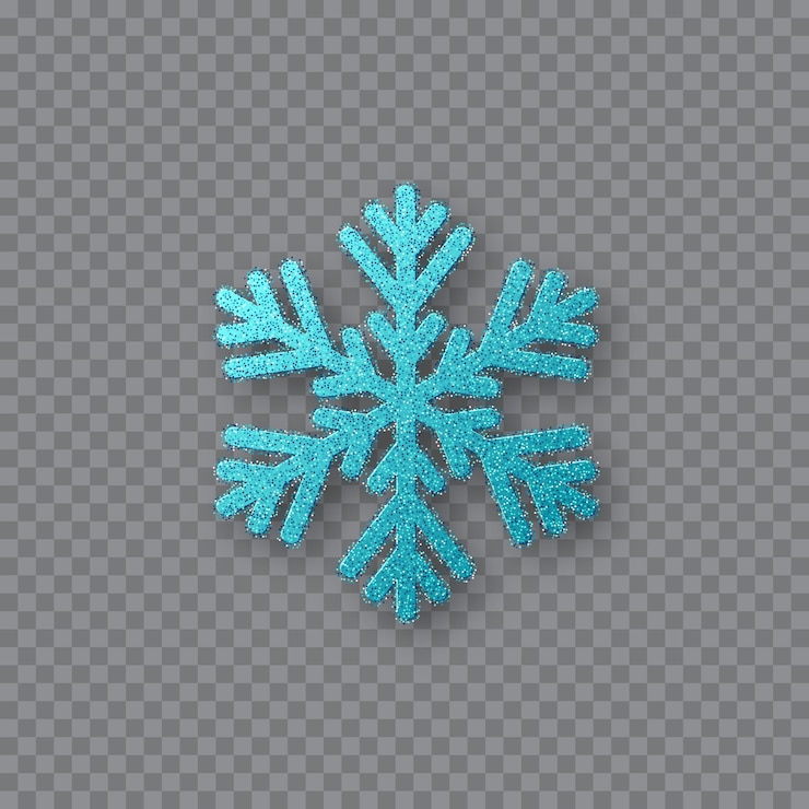 Glitter blauwe sneeuwvlok.