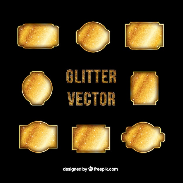 Gratis vector glitter sierlijsten