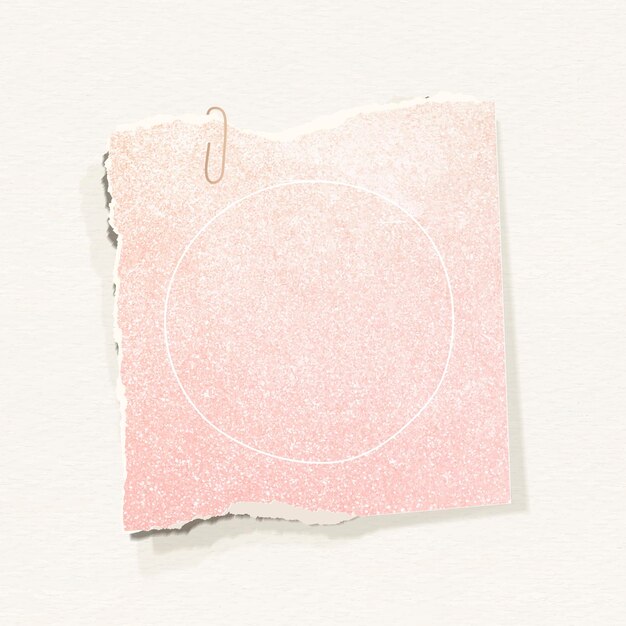 Glittery roze papieren notitiesjabloon