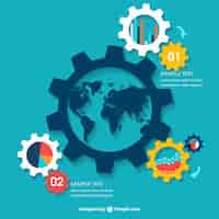 Gratis vector global business infographic