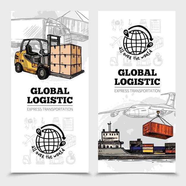 Global logistics verticale banners