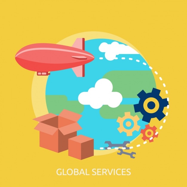 Gratis vector global services achtergrond