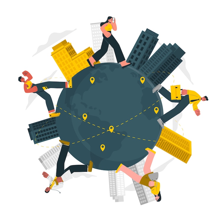 Gratis Vector globalisering concept illustratie