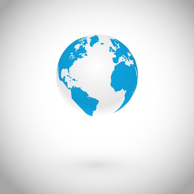 Globe symbool over wit concept Vector Icon