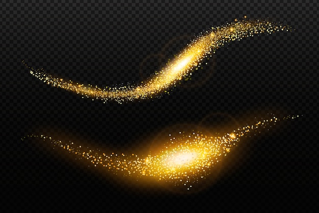 Gratis vector gloeiend glitter wave pack