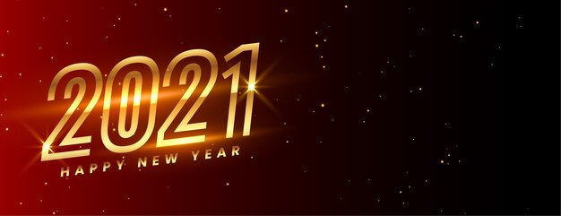 Gloeiend gouden gelukkig nieuwjaar 2021