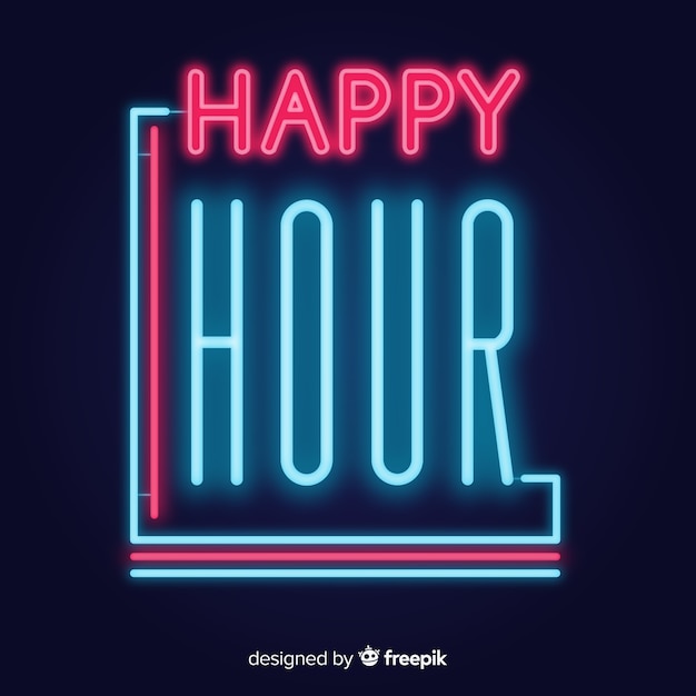 Gloeiend happy hour neonteken