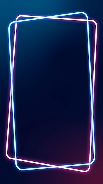 Gloeiende roze en blauwe neon frame vector