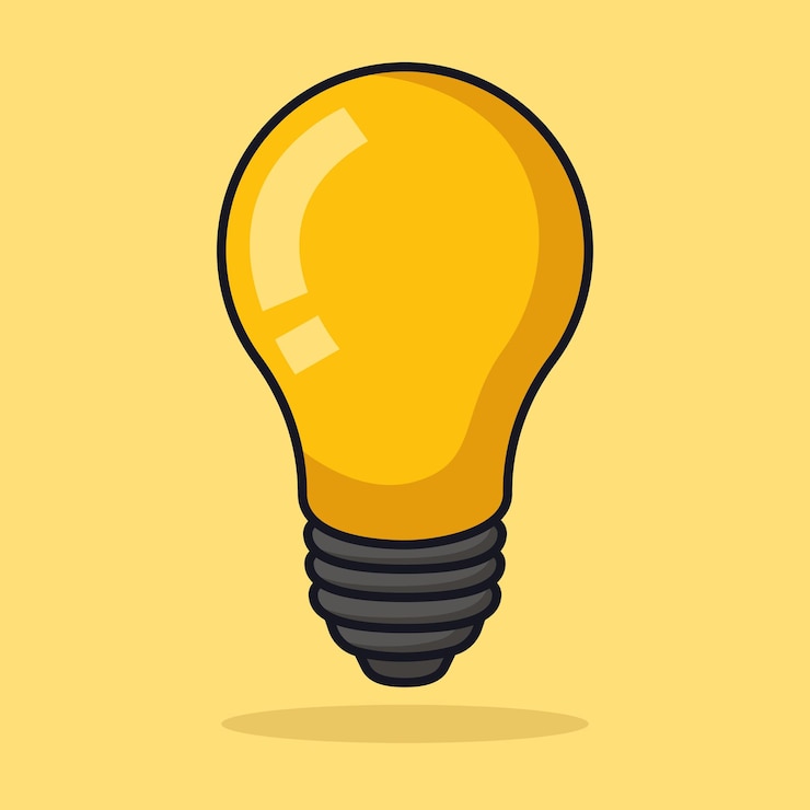 Gratis Vector gloeilamp 3d gekleurde omtrek