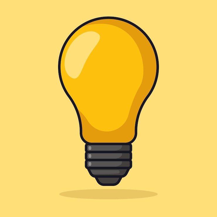 Gratis Vector gloeilamp gekleurde omtrek