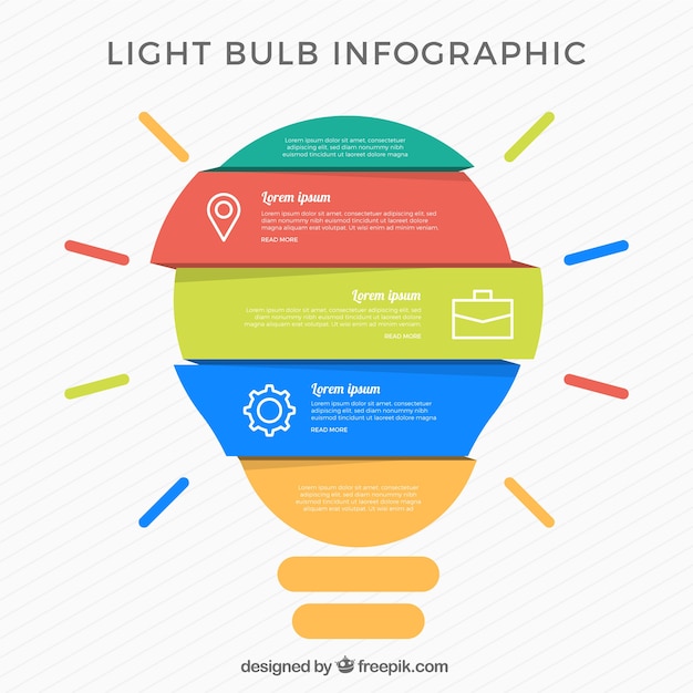 Gratis vector gloeilamp infographic met elementen