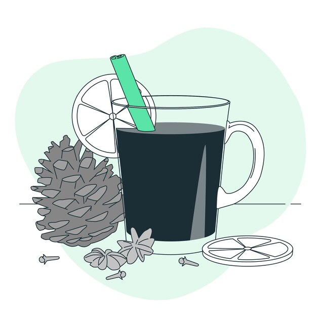 Glühwein concept illustratie