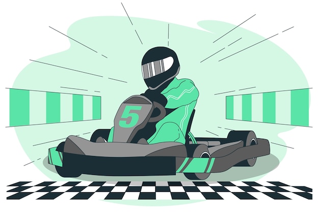 Gratis vector go kart concept illustratie