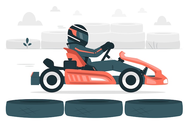 Gratis vector go-kart concept illustratie