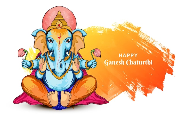 God Ganesha illustratie voor gelukkige Ganesh Chaturthi kaart achtergrond