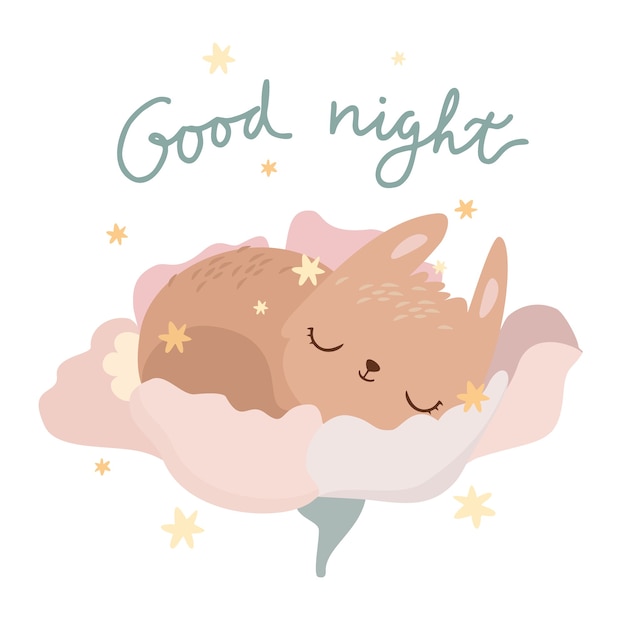 Gratis vector goede nacht illustratie