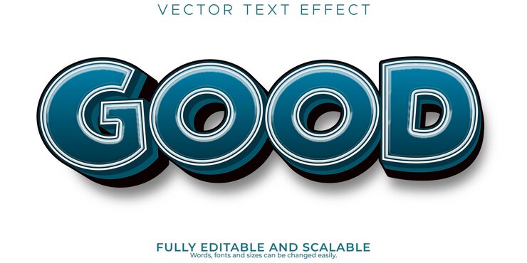 Gratis Vector goede vetgedrukte teksteffect bewerkbare moderne belettering typografie lettertypestijl