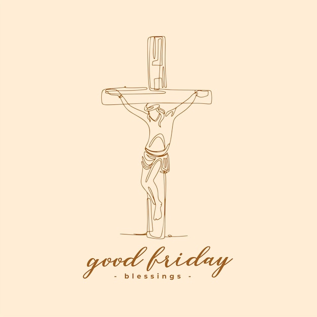 Goede vrijdag groet achtergrond met kruisbeeld ontwerp