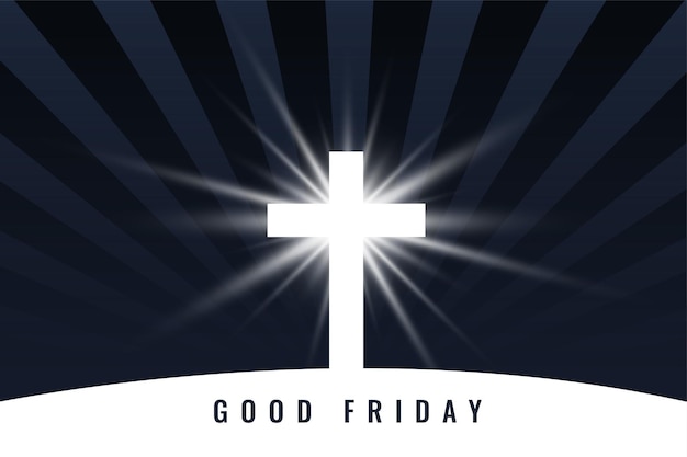 Gratis vector goede vrijdag kruis met goddelijke lichtgloed