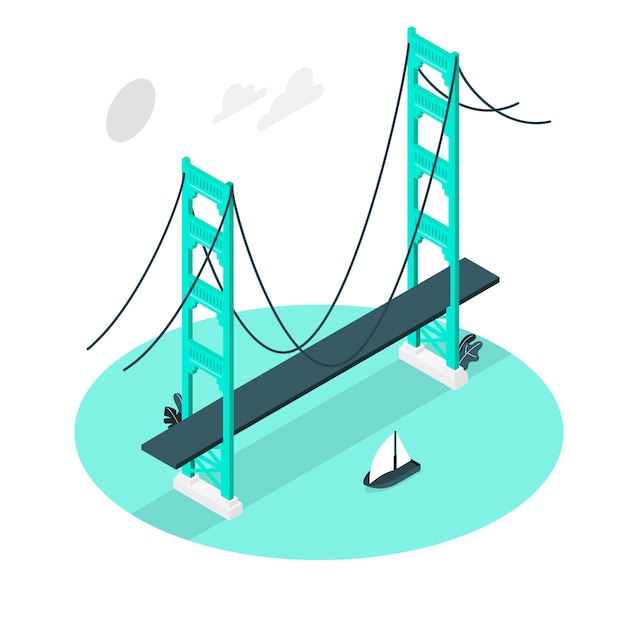 Gratis vector golden gate bridge-conceptenillustratie