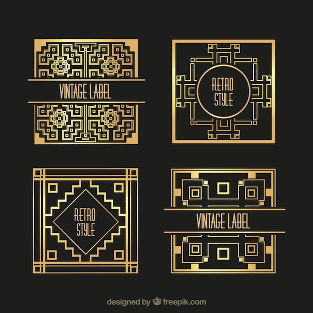 Gratis vector golden label in retro stijl