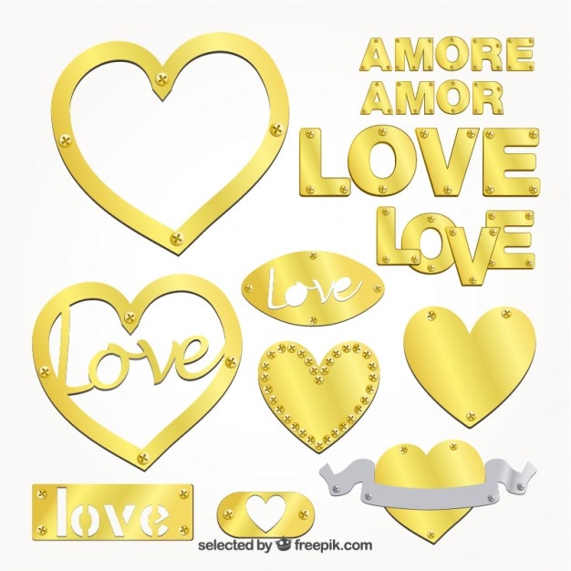 Gratis vector golden liefde badges