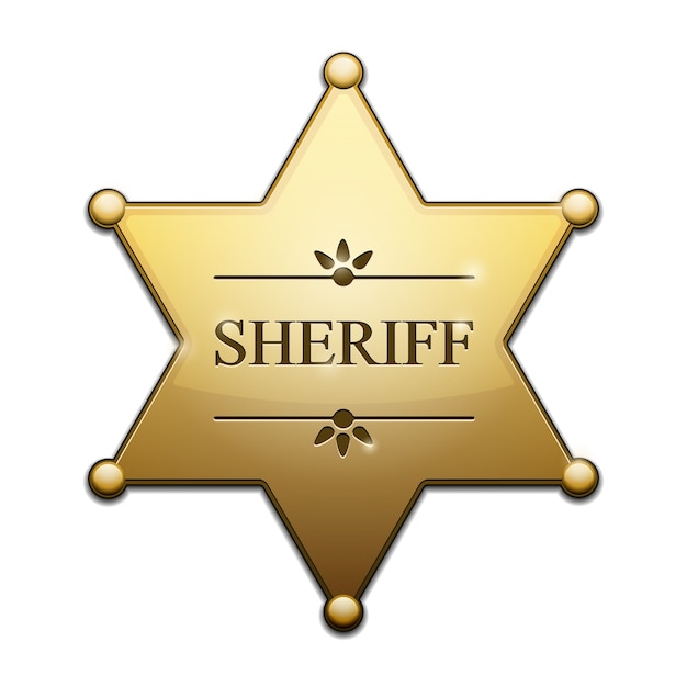 Gratis vector golden sheriff star geïsoleerd