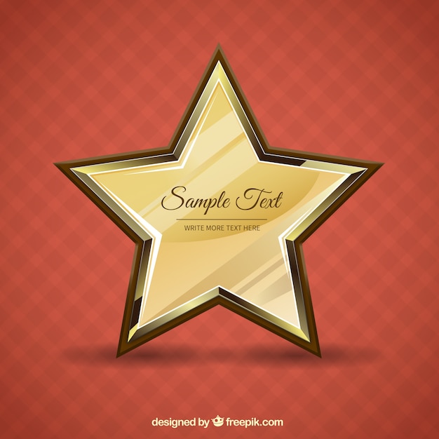 Gratis vector golden star badge