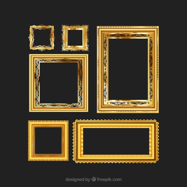 Gratis vector golden vintage frames