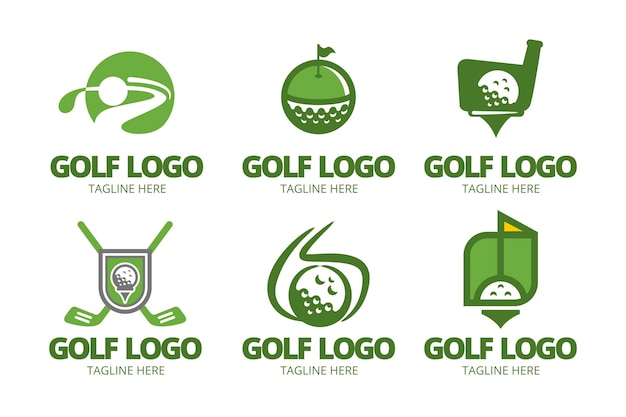 Golf logo collectie in plat ontwerp