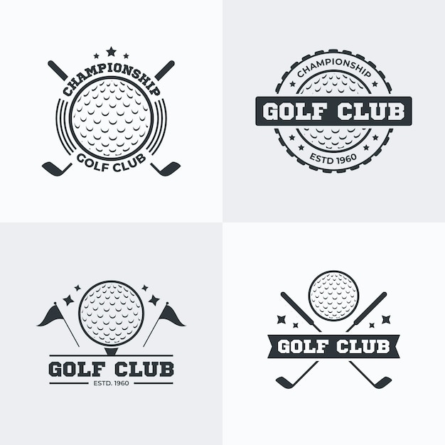 Gratis vector golf logo collectie in plat ontwerp