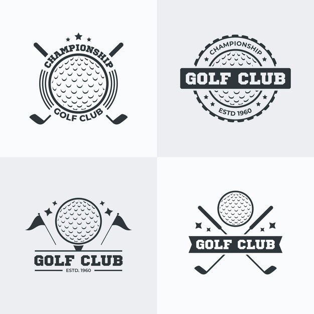 Golf logo collectie in plat ontwerp