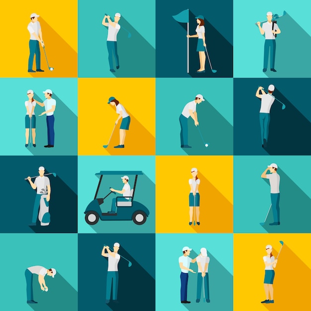 Gratis vector golf mensen plat