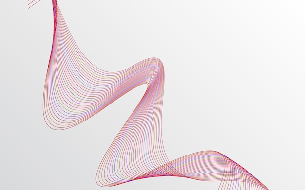 Gratis vector golf van de vele gekleurde lijnen abstracte golvende strepen achtergrond geïsoleerd