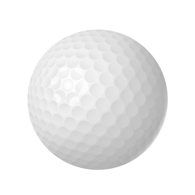 Golfbal over geïsoleerd wit