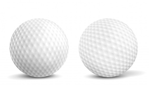 Golfballen geïsoleerde realistische vectorillustraties