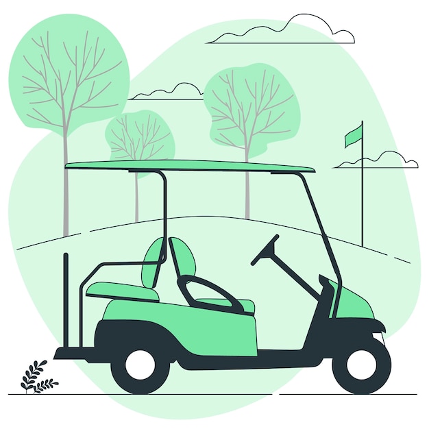 Gratis vector golfkar concept illustratie