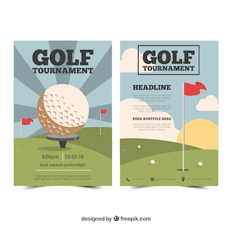 Golftoernooi flyer in vintage stijl