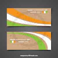 Gratis vector golven india banners