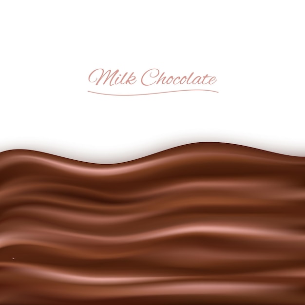 Gratis vector golvende chocoladeachtergrond over witte achtergrond. horizontaal smelten chocolade en melkchocolade continuïteit golvend