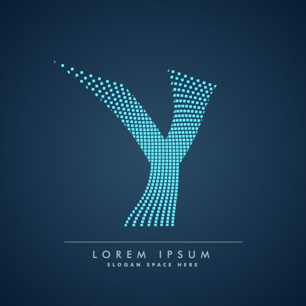 Gratis vector golvende letter y-logo in abstracte stijl