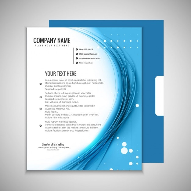 Gratis vector golvende zakelijke brochure