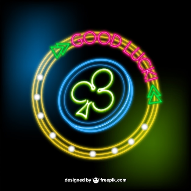 Gratis vector good luck neon vector