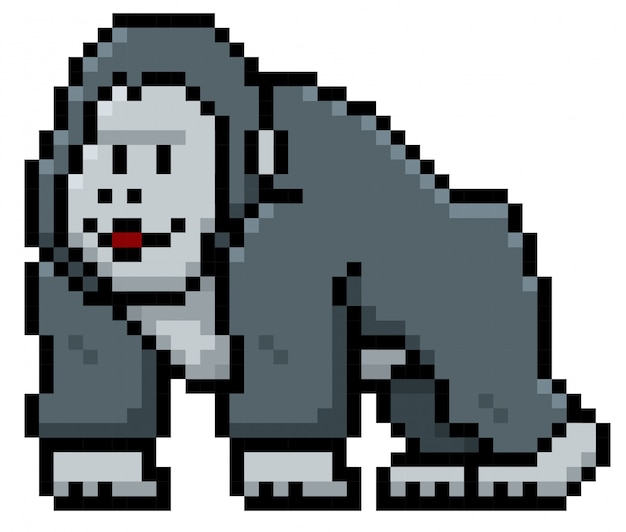 Gorilla cartoon pixel ontwerp