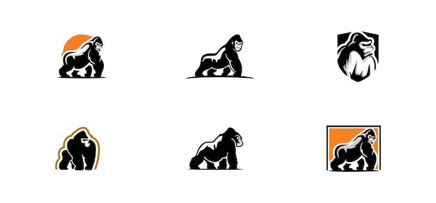 Gorilla-logo sjabloonontwerp premium vector